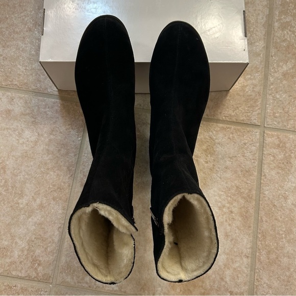 La Canadienne VOGUE Waterproof Fur Lined Lug Soled Boots in Black Suede Size 7M - Picture 7 of 10